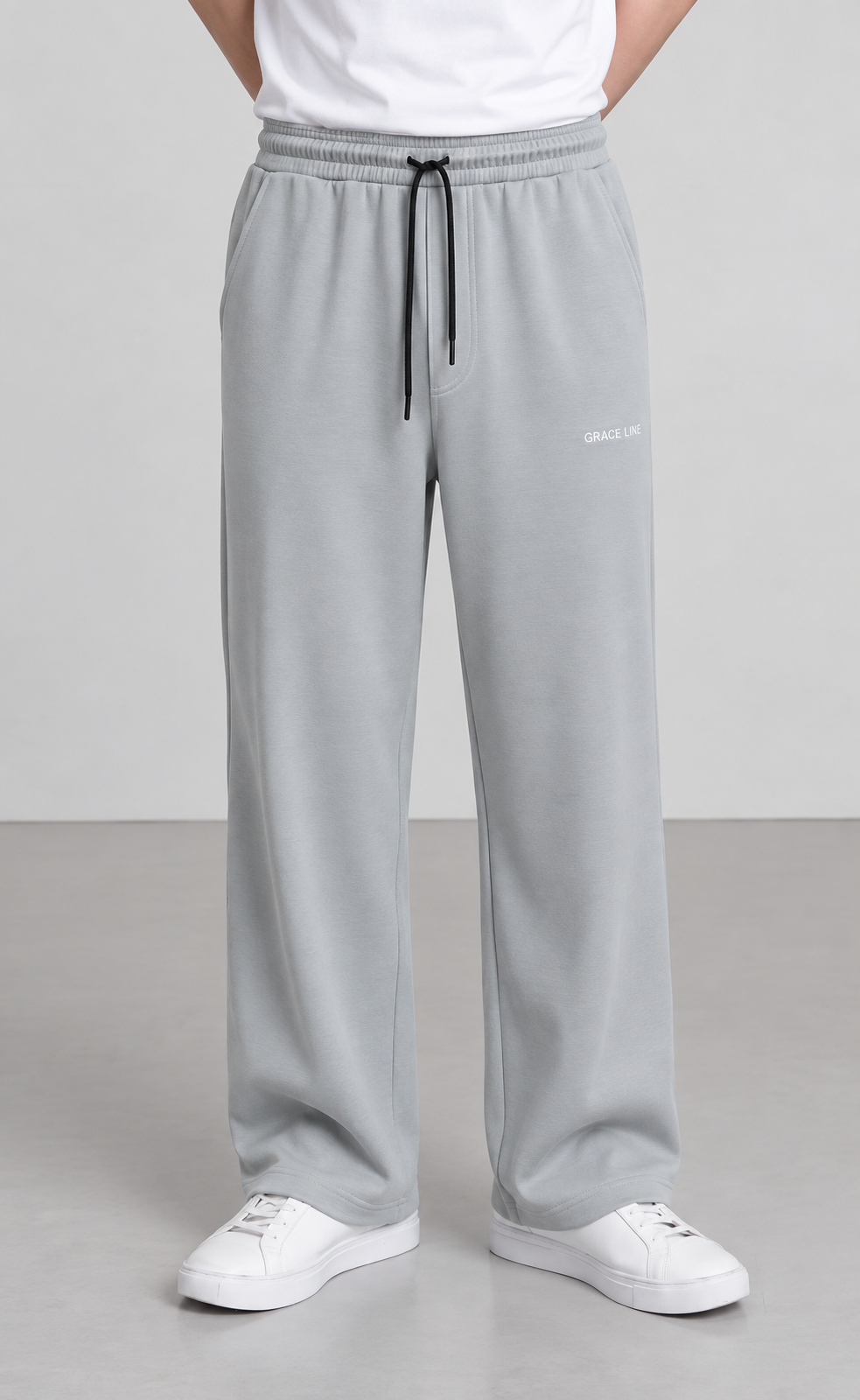 Modal Straight Baggy Trouser (Ash White)