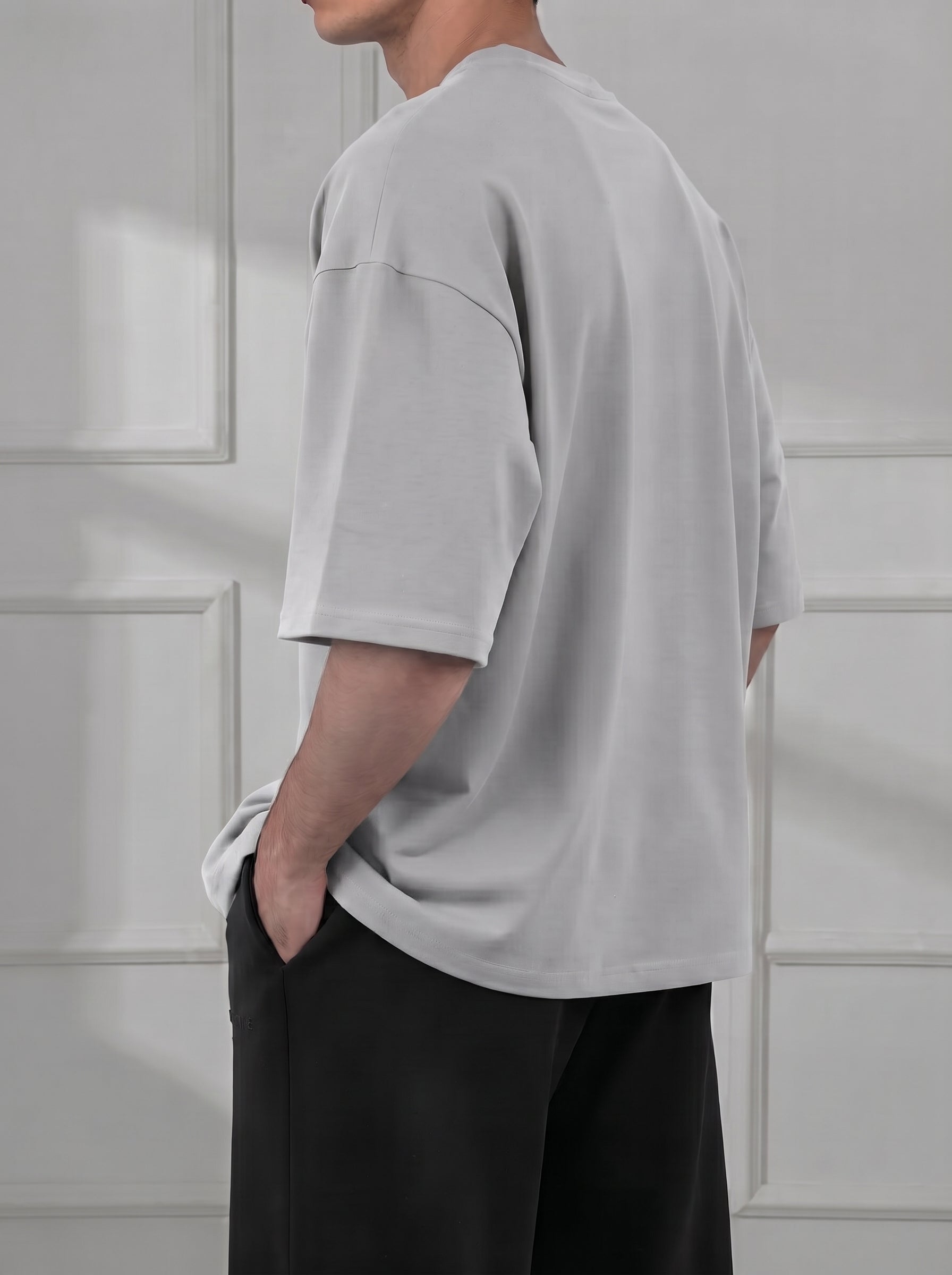 Ash White Modal Baggy Tee (Unisex)