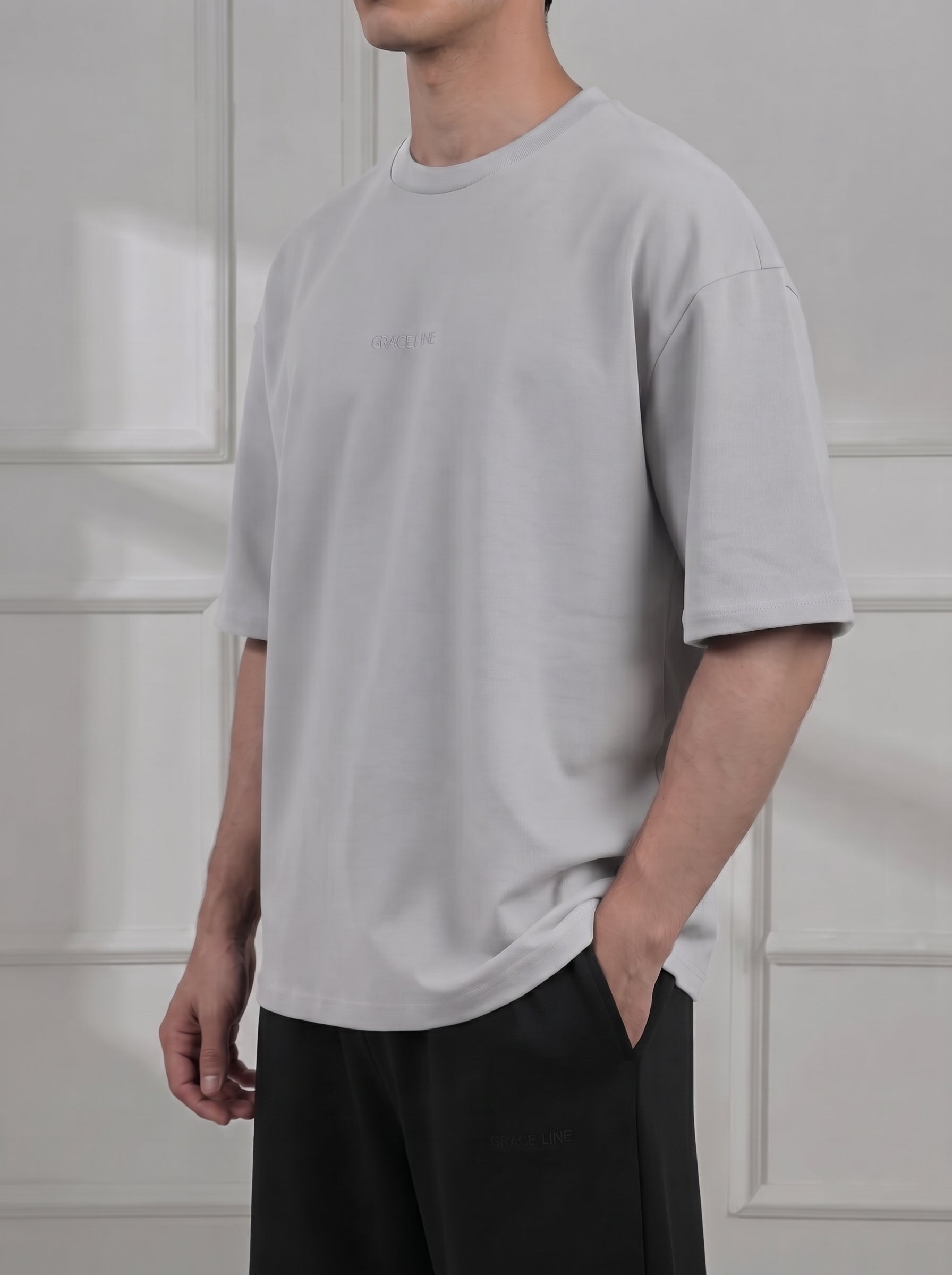 Ash White Modal Baggy Tee (Unisex)