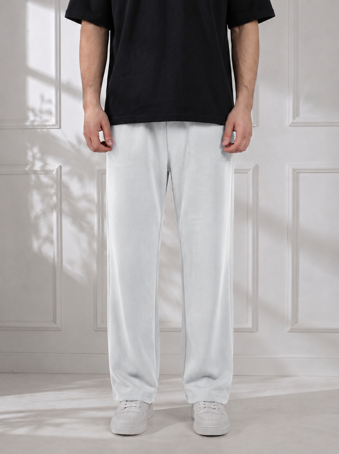 Modal Straight Baggy Trouser (Ash White)