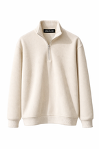 Corduroy Quater Zip Sweater (Beige)